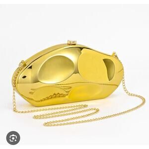 new gold acrylic evening clutch